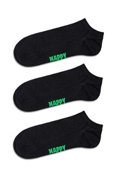 Happy Socks - 3-Pack Solid Black Low Socks